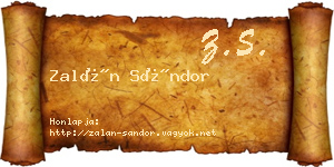 Zalán Sándor névjegykártya